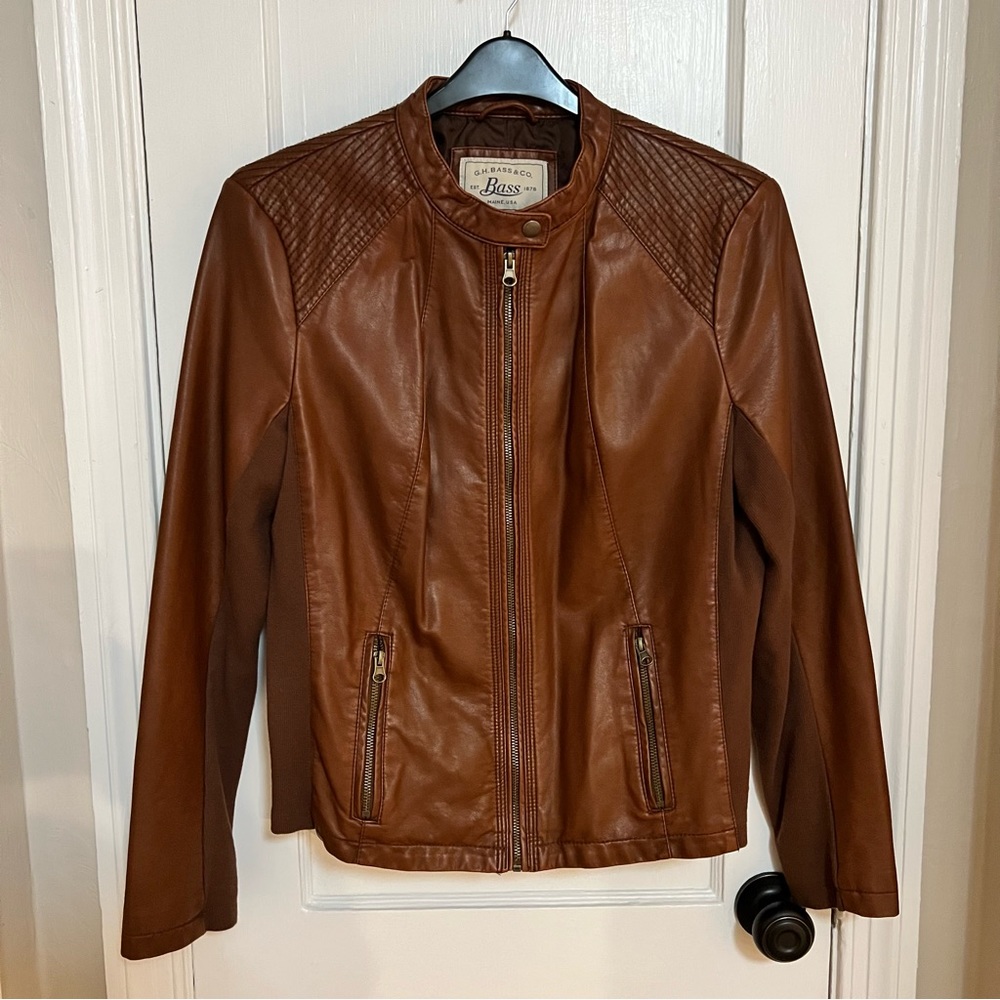 Brown Pleather Moto Jacket